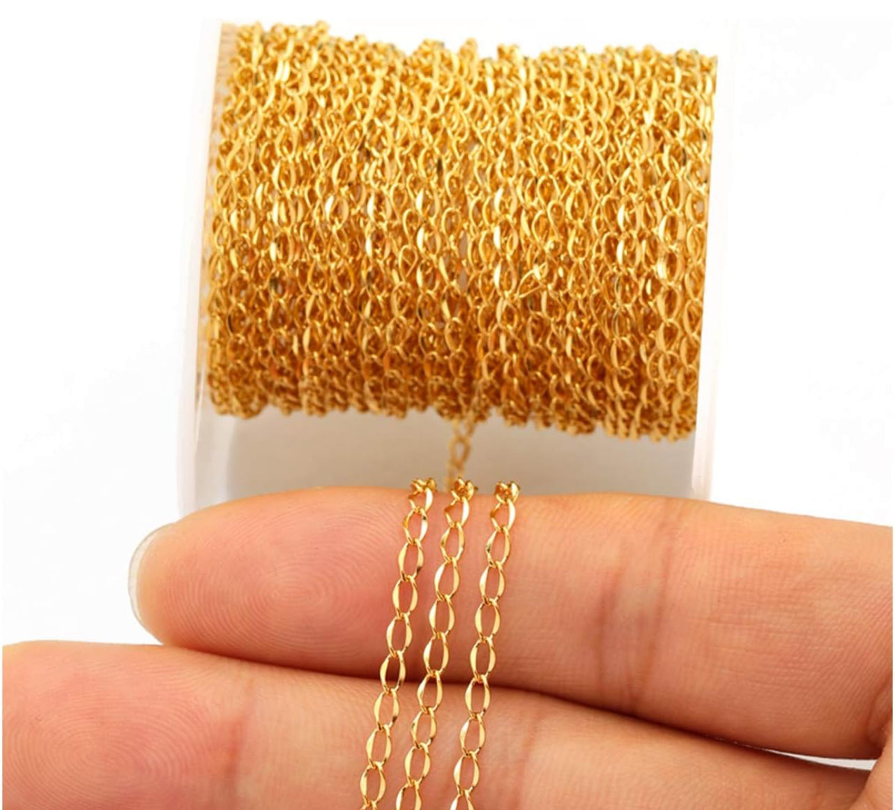 33FT Gold Silver Twisted Cable Chains Stainless Steel Necklace Jewelry Chains Extender Chains Link Bulk for Jewelry Makings