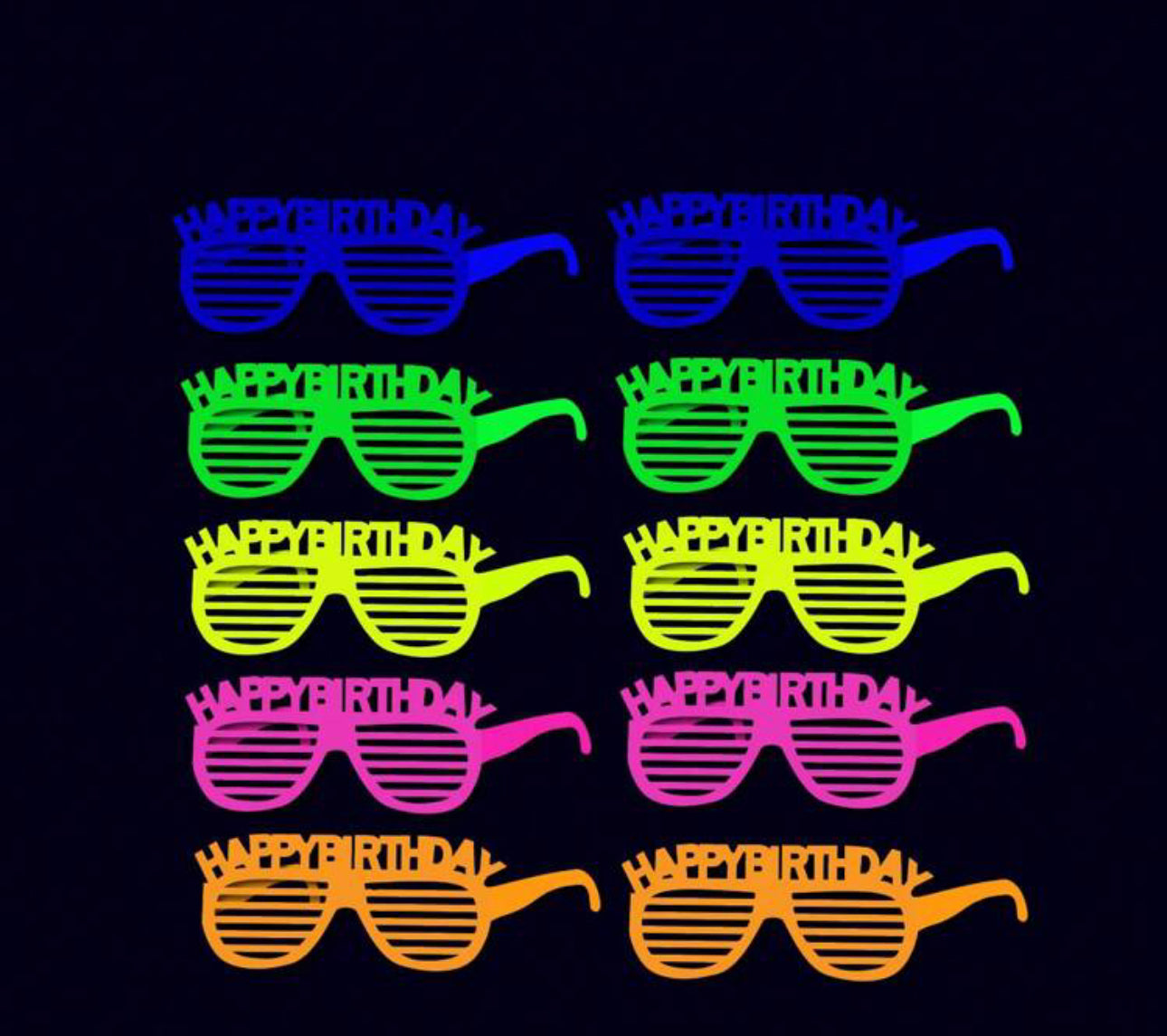 5pcs/10pcs Neon Glow Birthday Cake Decorations, Suitable For Birthday Parties, Photo Props, Birthday Letter Black Light Decor