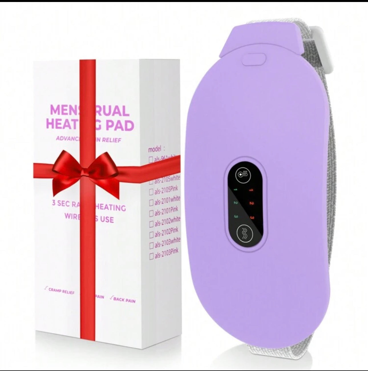 1pc Portable Heating Pads For Cramps Cordless Cramp Massager For Period With 6 Heat Levels And 6 Massage Modes Rechargeable Heating Pad