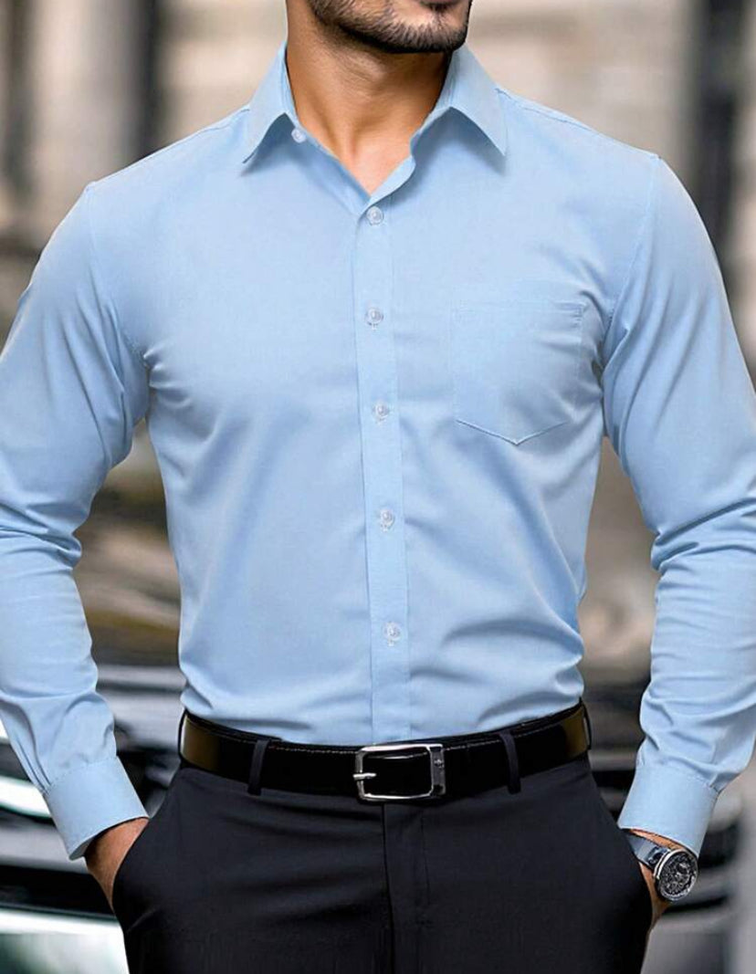 Manfinity Homme Men's Simple Casual Front Button Long Sleeve Shirt, Suitable For Commuting