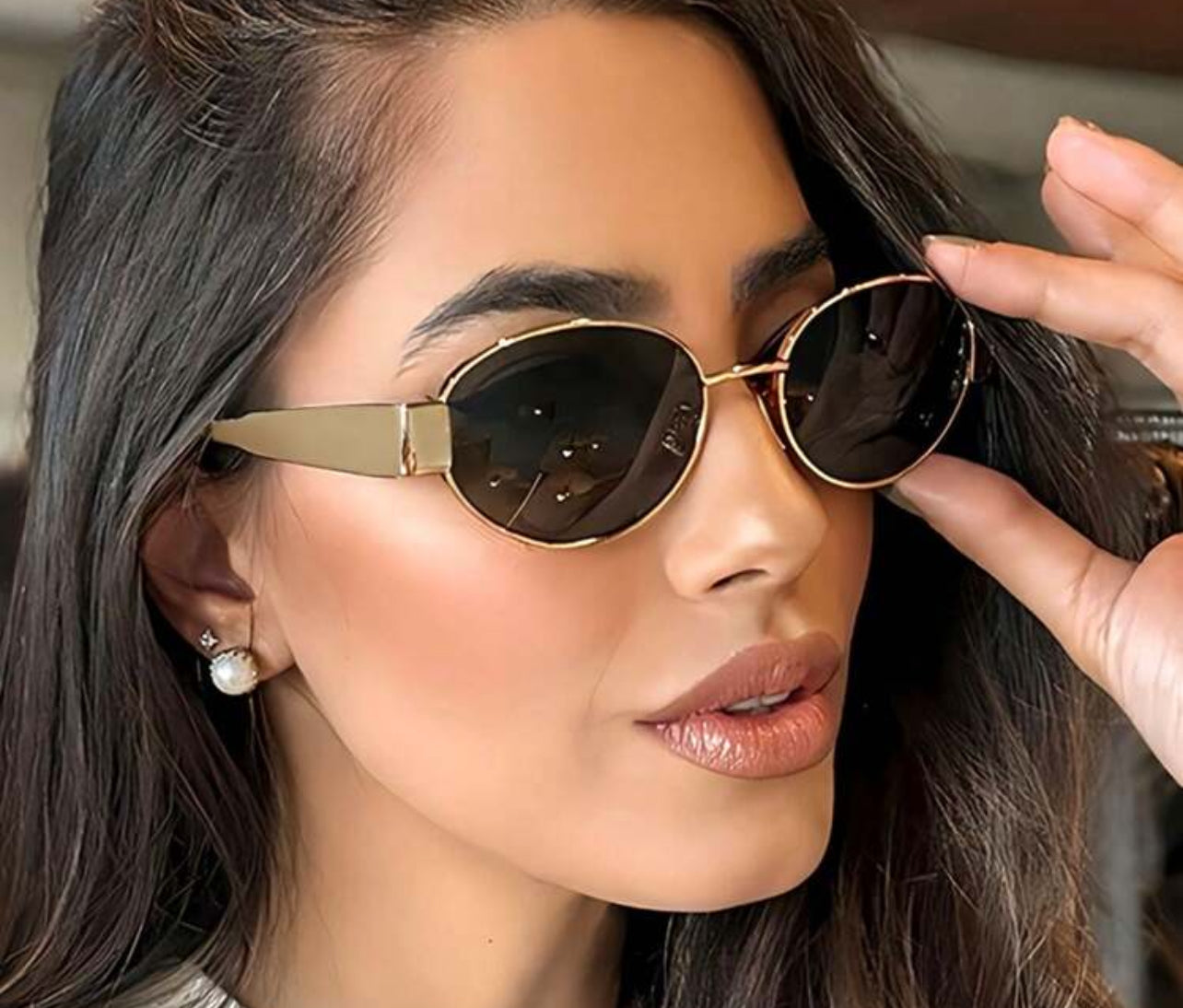 cabecade Vintage Oval Fashion Glasses For Women Men Small Metal Frame Glasses Ladies Shades