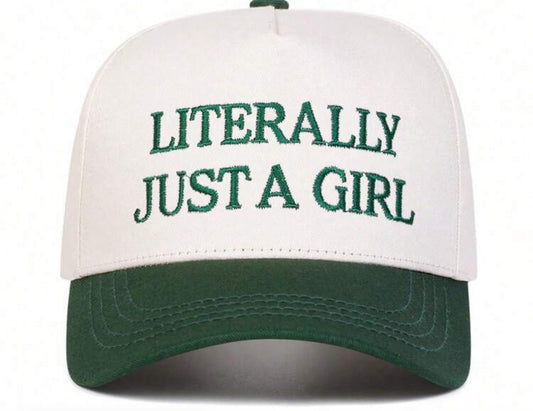 1pc Women "Literally Just A Girl Time" Embroidered Trucker Hat, Casual Street Style Baseball Cap, Suitable For Spring/Autumn Outdoor Travel