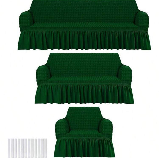 3 Pcs Sofa Slipcover Set For Couch Cushion Durable Washable High Elastic Stretchable Furniture Couch Covers With Skirt For Sofa Loveseat Arm Chair
