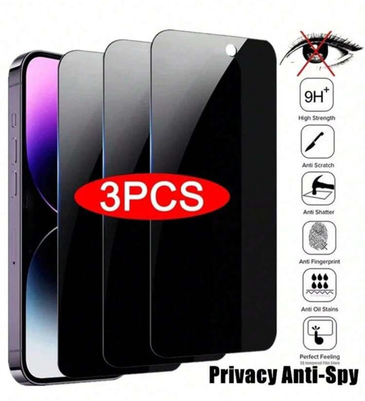 3pcs Anti-Spy Privacy Phone Screen Protector Tempered Film Compatible With Apple IPhone
