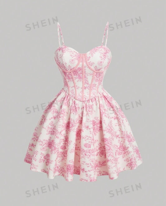 Women's Floral Printed Spaghetti Strap Dress