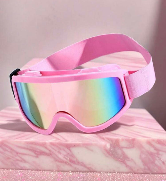 1 Pair Large Ski Goggles, White/Black/Silver Coating Reflective Pc Explosion-Proof Lenses, Breathable Ventilation Holes, Windproof & Sandproof Outdoor Eye Mask With Adjustable Strap For Gliding Sports, Motorcycle Riding, Sand Splatter Protection, Four Sea