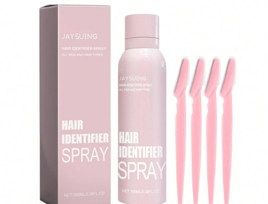 Facial Hair Identification Spray Softens Hair Facial Cleansing Gentle Hair Removal Spray With 4 Eyebrow Trimmers