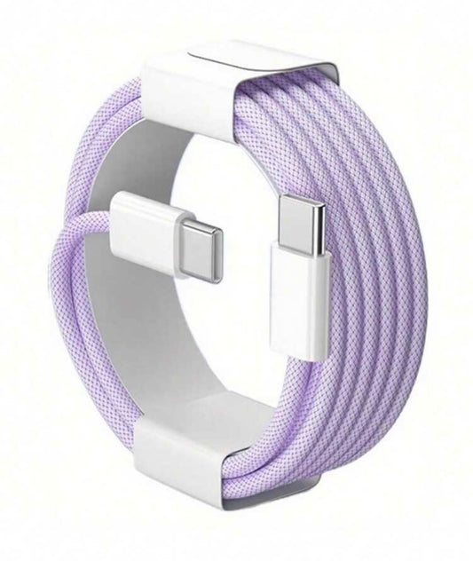 3.3/6.6/10ft Nylon Braided USB-C To Type-C Fast Charging Data Cable, Compatible With IPhone 17/16/15/Pro/Pro Max/IPad, And Other Android Phones, Supports 60W~18W Fast Charging, Suitable For Indoor/Outdoor/Travel And Car Use