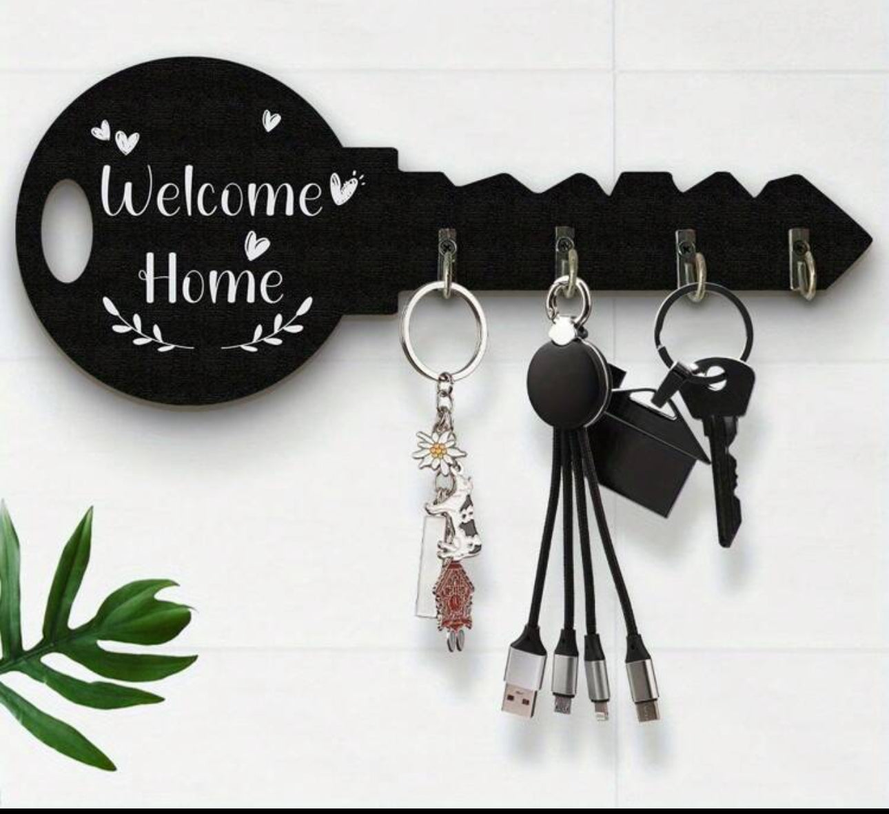 Boho Style Rustic Wooden Key Holder With Shelf And Hooks - Easy Install, Space-Saving Wall Mounted Organizer For Keys, Coats & More - Ideal For Entryway, Kitchen, Office, Key Rack