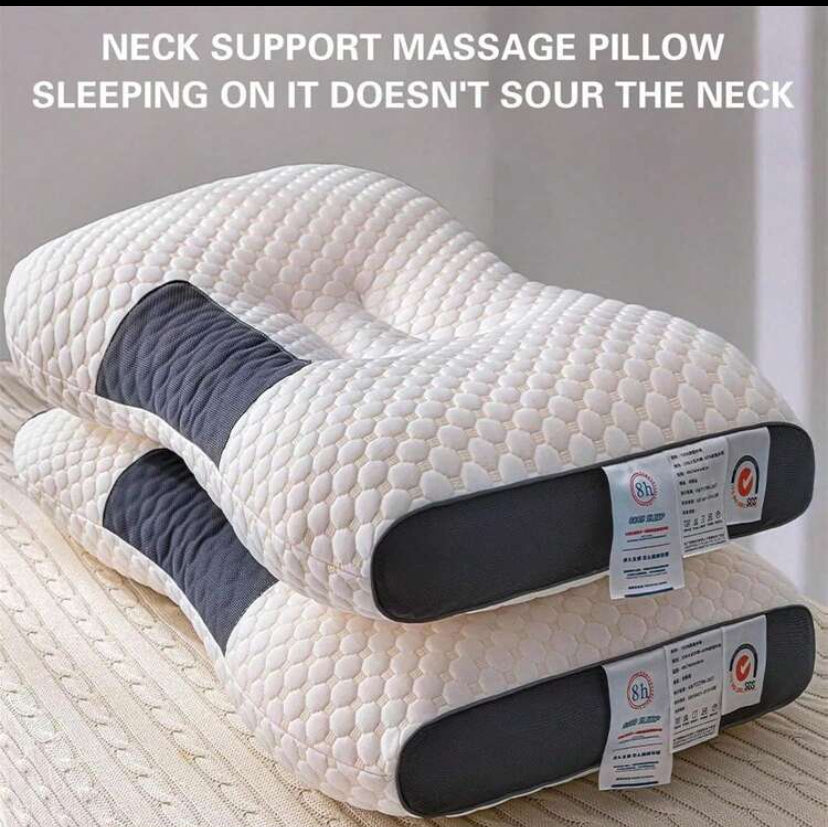 1pc Or 2pcsSoft Knitted Antimicrobial Neck Pillow, Deep Sleep Neck Support, Non-Collapsing High-Density Pillow Core, Adjustable Ergonomic Corrective Contour Support For More Comfortable Sleep, Four Seasons Models