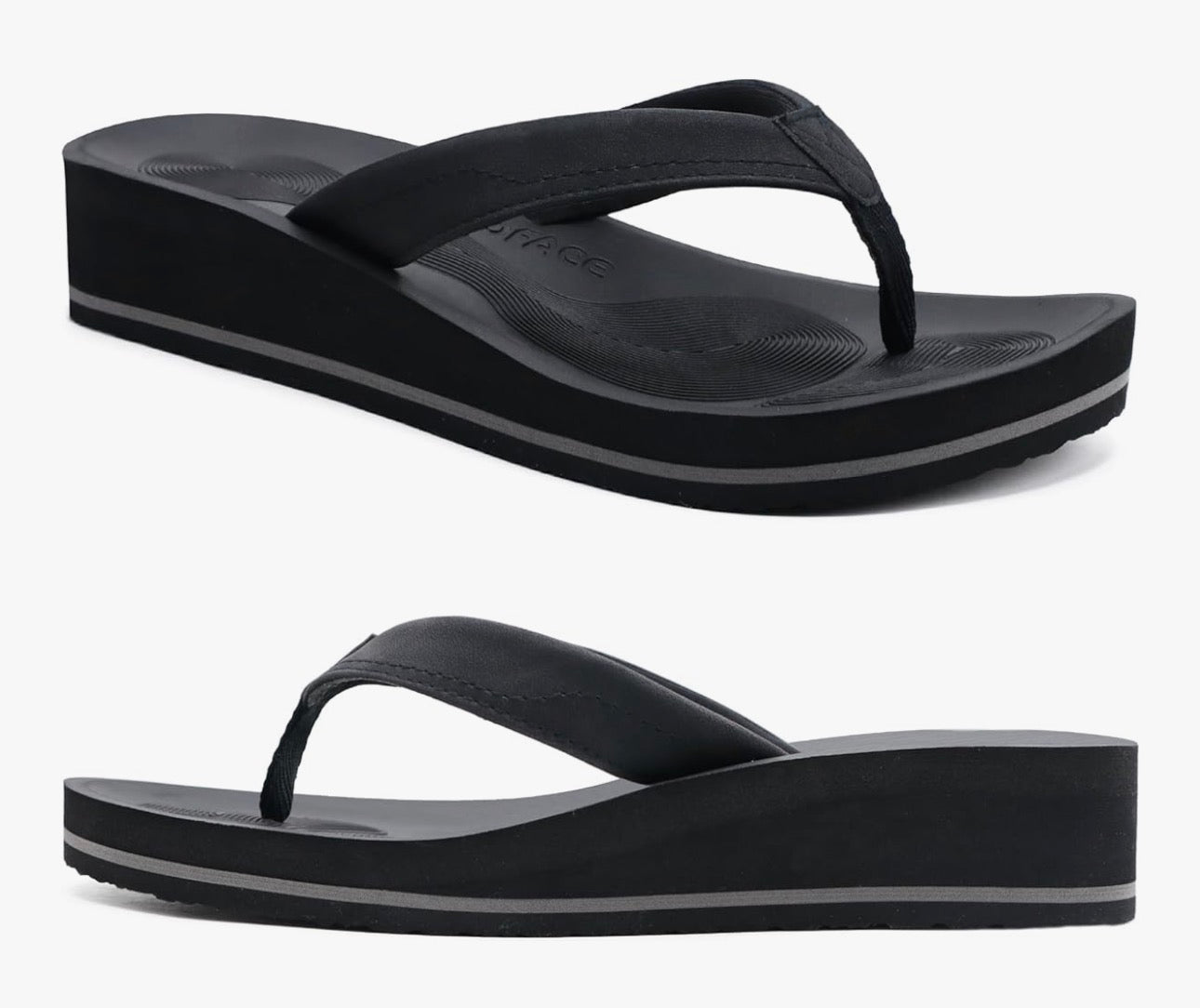 COFACE Flip Flops for Women With Comfortable Arch Support Ladies Fashion Platform Thong Sandals Soft Yoga Mat Sole For Beach/Indoor Outdoor