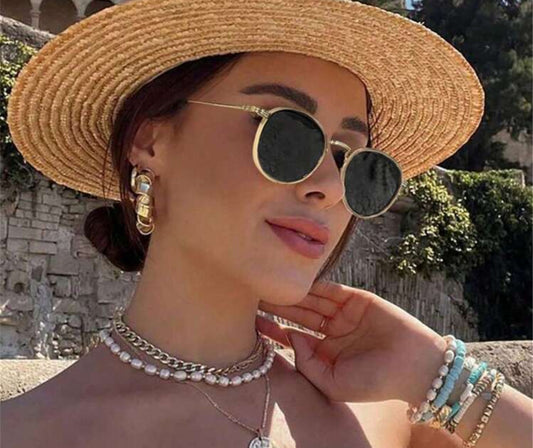 1 Pc Women's Metal Frame Round Frame Vintage Fashion Versatile Fashion Glasses Suitable For Daily Outing And Wearing Use Shades Beach Accessories Beach Accessories For Women Glasses Shades Basics Fall Winter Women Outfits Clothes Business Casual Gifts