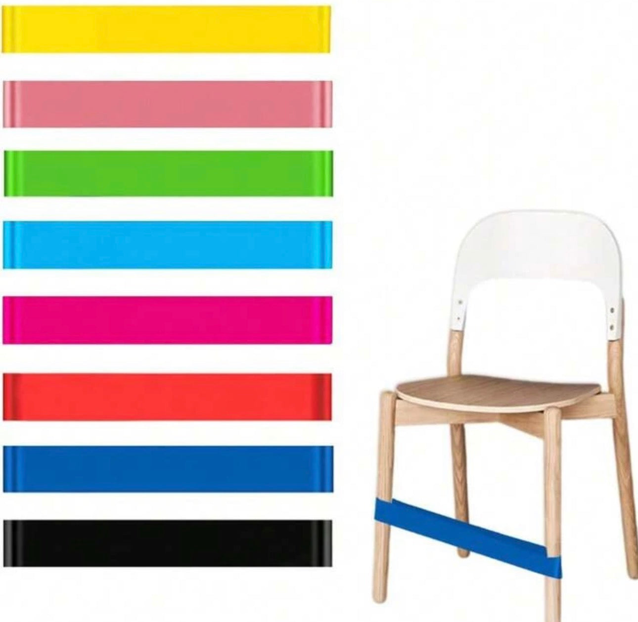 3/5/12pcs ADHD Class Desk And Chair Fixed Straps Office Leg Fitness Strap Chair Leg Elastic Band Tension Ring Tool Bounce Flexible Seat Suitable For Classroom, Colorful Chair Fidget Straps, Desk Elastic Foot Straps, ADHD Sensory Elastic Straps,