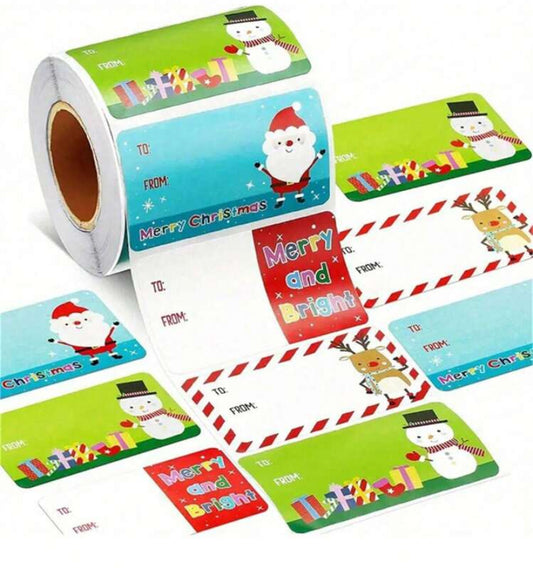 200pcs/Roll Santa Claus Christmas Stickers, Self-Adhesive Gift Tags, Holiday Gift Decoration (Standard Size Is 200pcs/Roll)