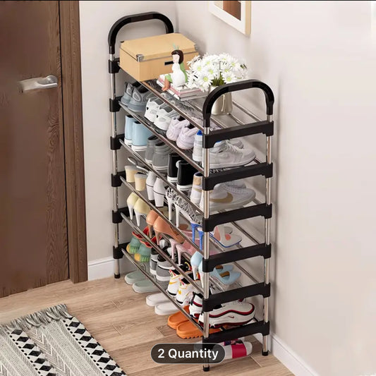 Heavy-Duty Steel-like Shoe Rack - Easy Assembly, Space-Saving Vertical Design, Freestanding Shoe Organizer for Entryway, Living Room, Office, Bedroom - Sturdy Metal-like Construction, Entryway Storage, Multitier Shelf, Galvanized Tube Construction