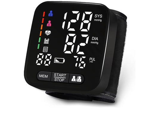 Wrist Blood Pressure Monitor, Tovendor Home Automatic Blood Pressure Cuff Wrist with 2 AAA Battery and Portable Carrying Case, 2 * 90 Reading Memory Dual Users Mode