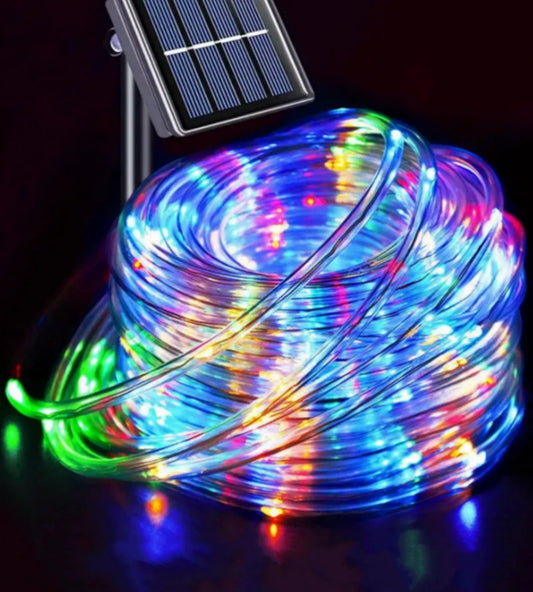 50/200 LED Solar Powered Tube Lights, 16.4ft/65.5ft Waterproof, 8 Modes, Suitable For Garden, Wedding, Christmas, Halloween, Holiday, Yard, Path, Gazebo Outdoor Decor - Colorful/Warm White