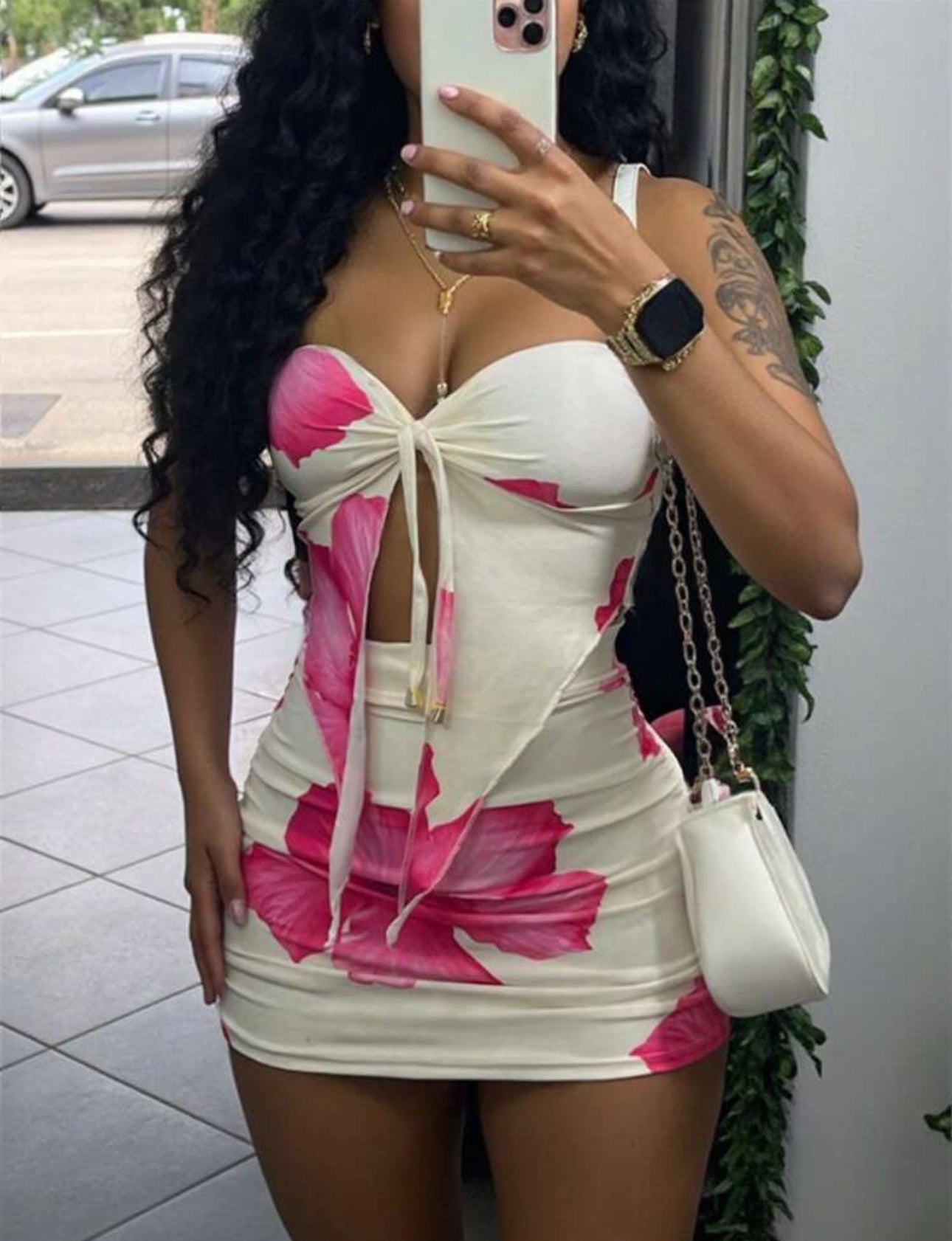 INAWLY 2pcs Women Summer Holiday Cami Top And Mini Skirt Set