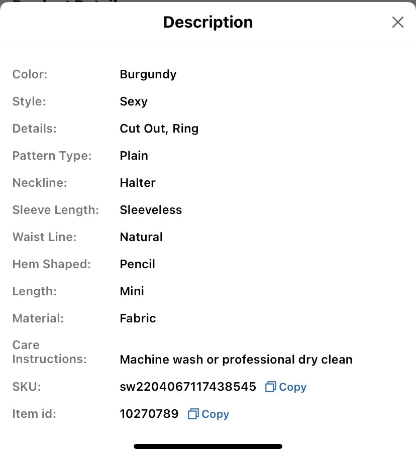 Solid Ring Front Bodycon Dress (v)