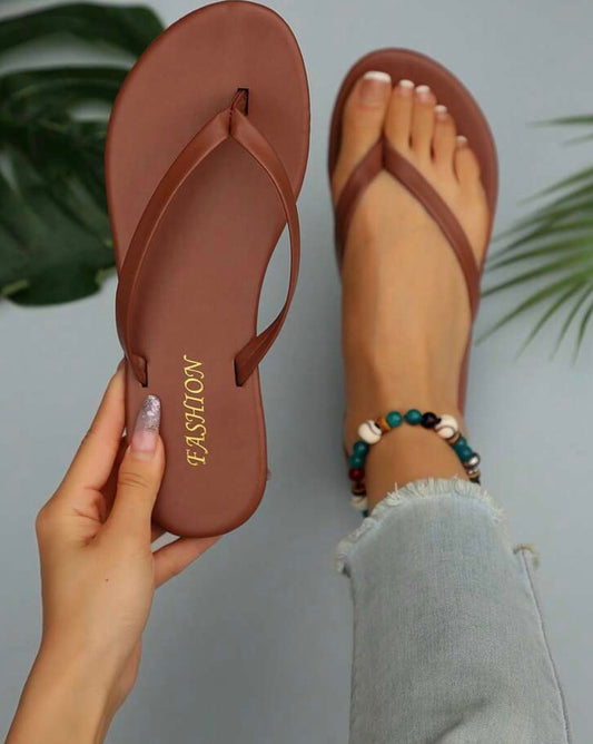 New Spring/Summer Women's Open Toe Sandals, Round Toe Flat Flip Flops, Casual Wear Indoor & Outdoor