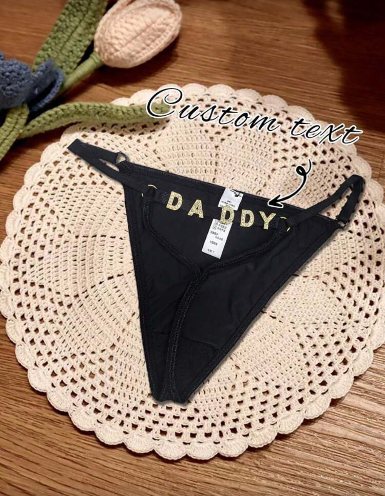 Customized G-String, Gold Pendant, Personalized Name, Couples Set, Christmas Gift, Merry Christmas, Customized Christmas Lingerie, Party Lingerie & Sleepwear, Christmas Home Decor, Anniversary Gift, Valentine's Day Gift, Birthday Gift, Wedding Gift