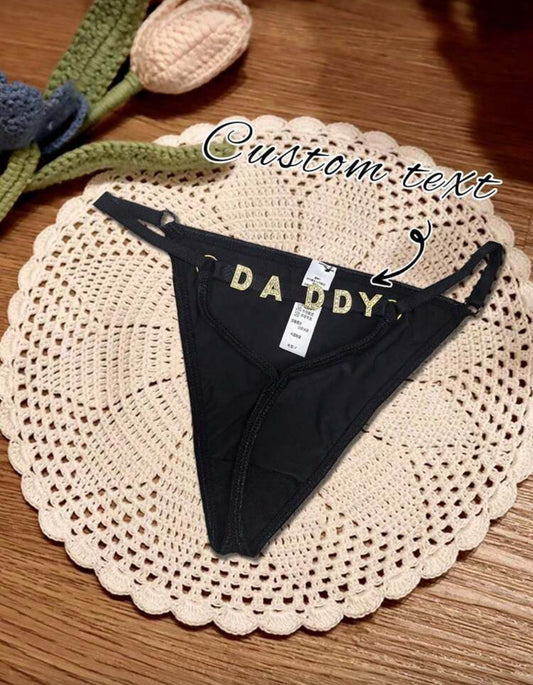 Customized G-String, Gold Pendant, Personalized Name, Couples Set, Christmas Gift, Merry Christmas, Customized Christmas Lingerie, Party Lingerie & Sleepwear, Christmas Home Decor, Anniversary Gift, Valentine's Day Gift, Birthday Gift, Wedding Gift