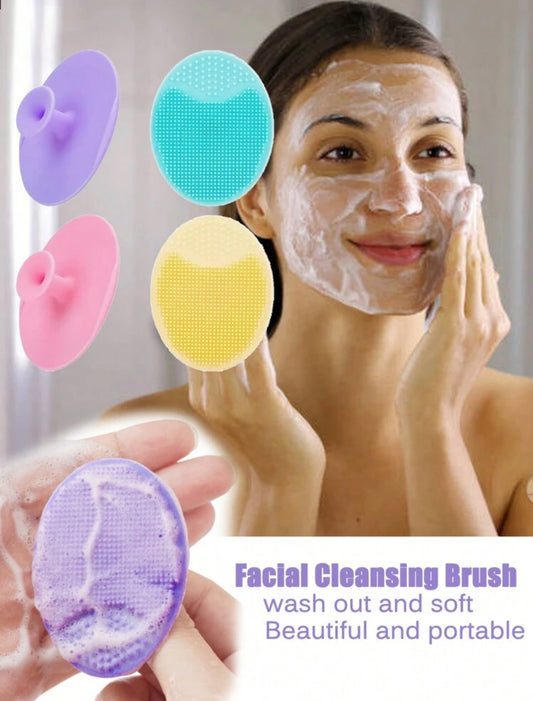 2Pcs Face Cleaning Brush, Mini Handheld Oval Shape Scrubber With Hair Shampoo Massage Brush, Face Wash Brush For Deep Cleansing, Gentle Exfoliating And Massaging Facial Cleansing Brush Skin Care Face Care Tool,Travel Stuff,Wedding,Christmas Party,Mom Gift
