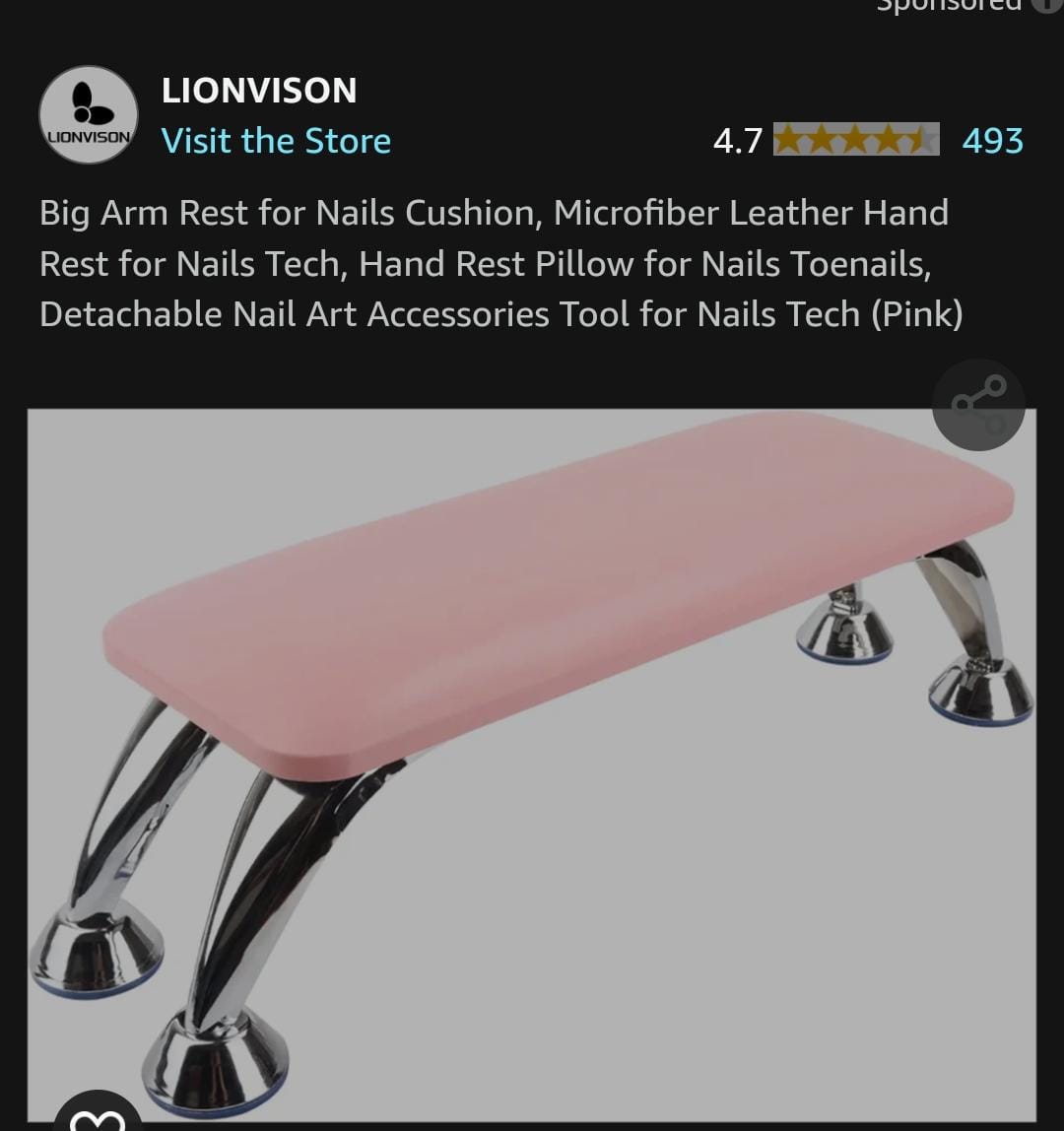 Pink hand rest for nails