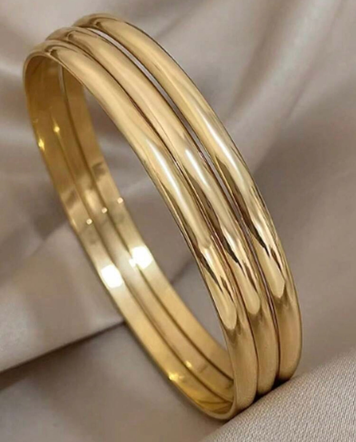 18K Gold Plated Stainless Steel Women's Bracelet, Fashion Luxury Minimalist Basic Bracelet, Waterproof Jewelry