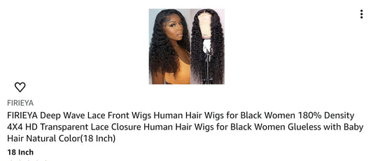 FIRIEYA Deep Wave Lace Front Wigs Human Hair