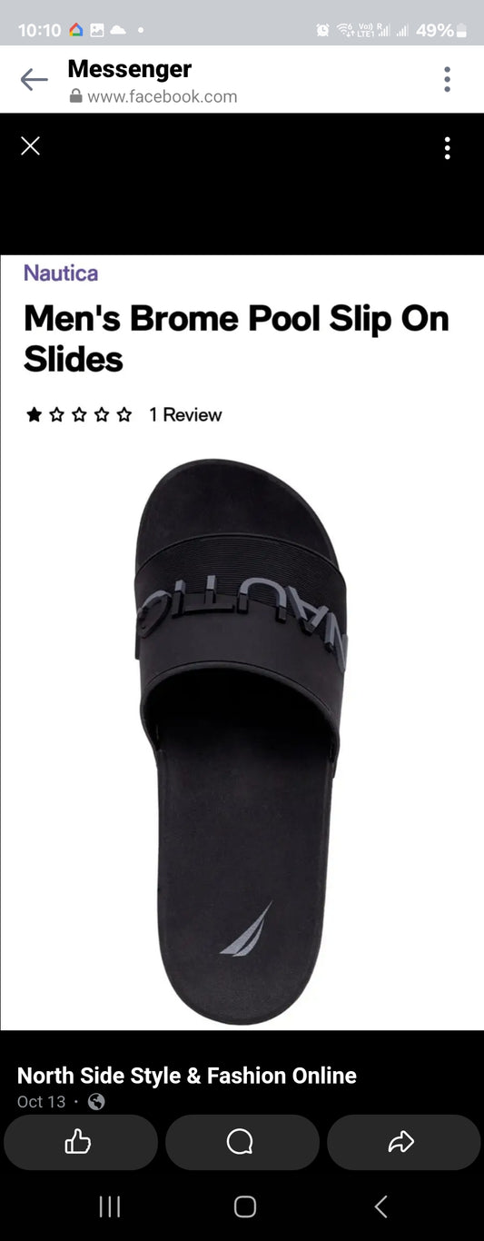 Nautica Men's Brome Pool Sip on Slides
