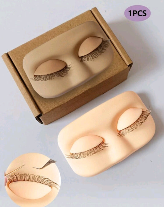 1pc Lash Mannequin Head,Silicone Lash Extension Removable Realistic Eyelids With Eyelash Mannequin For Lash Practice Makeup Eyelash Extensions