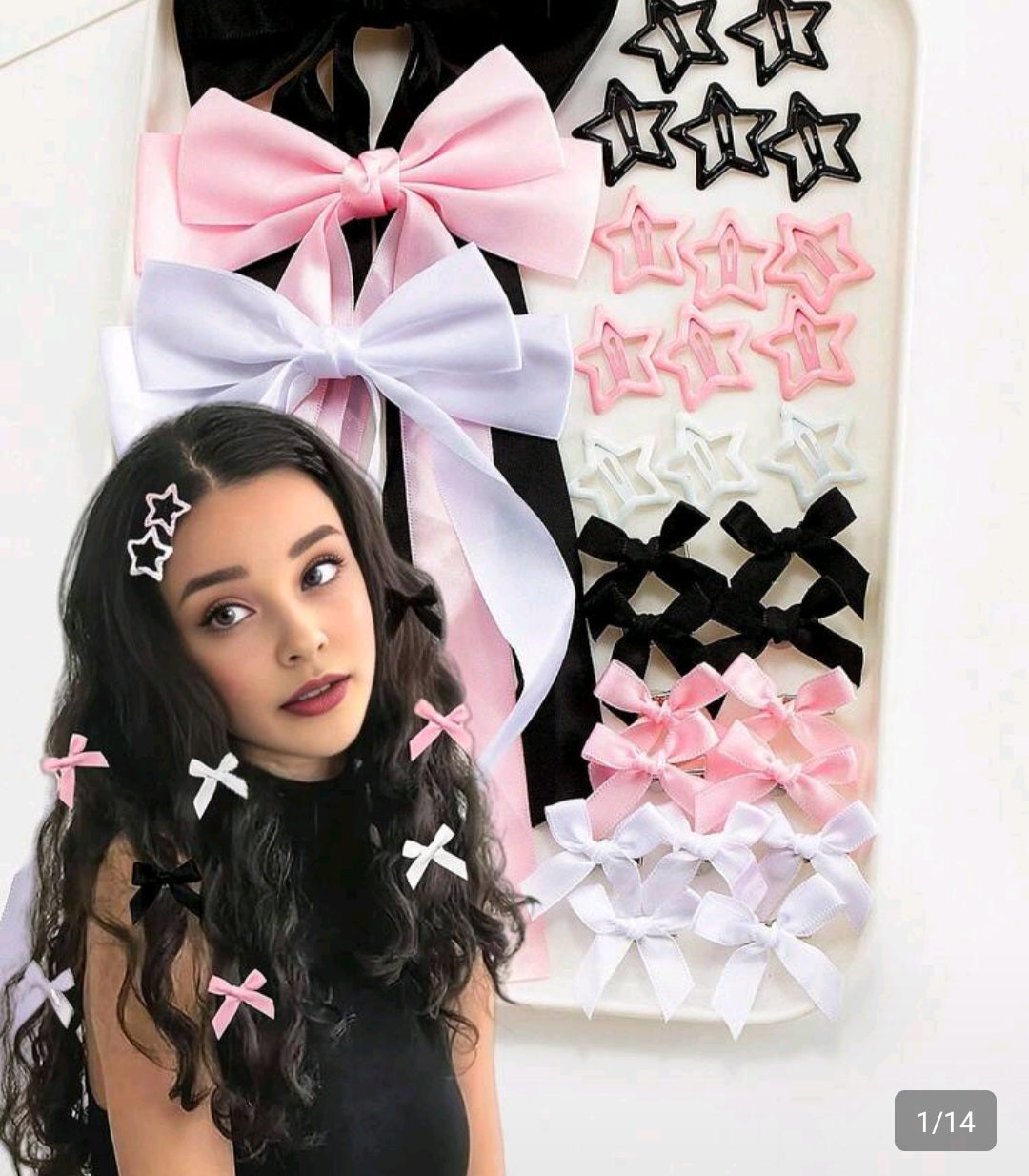 27/24pcs Fashion Bow & Star Hair Accessories Set, Y2K Sweet Hair Clips - Suitable For Girls And Women, Daily Wear