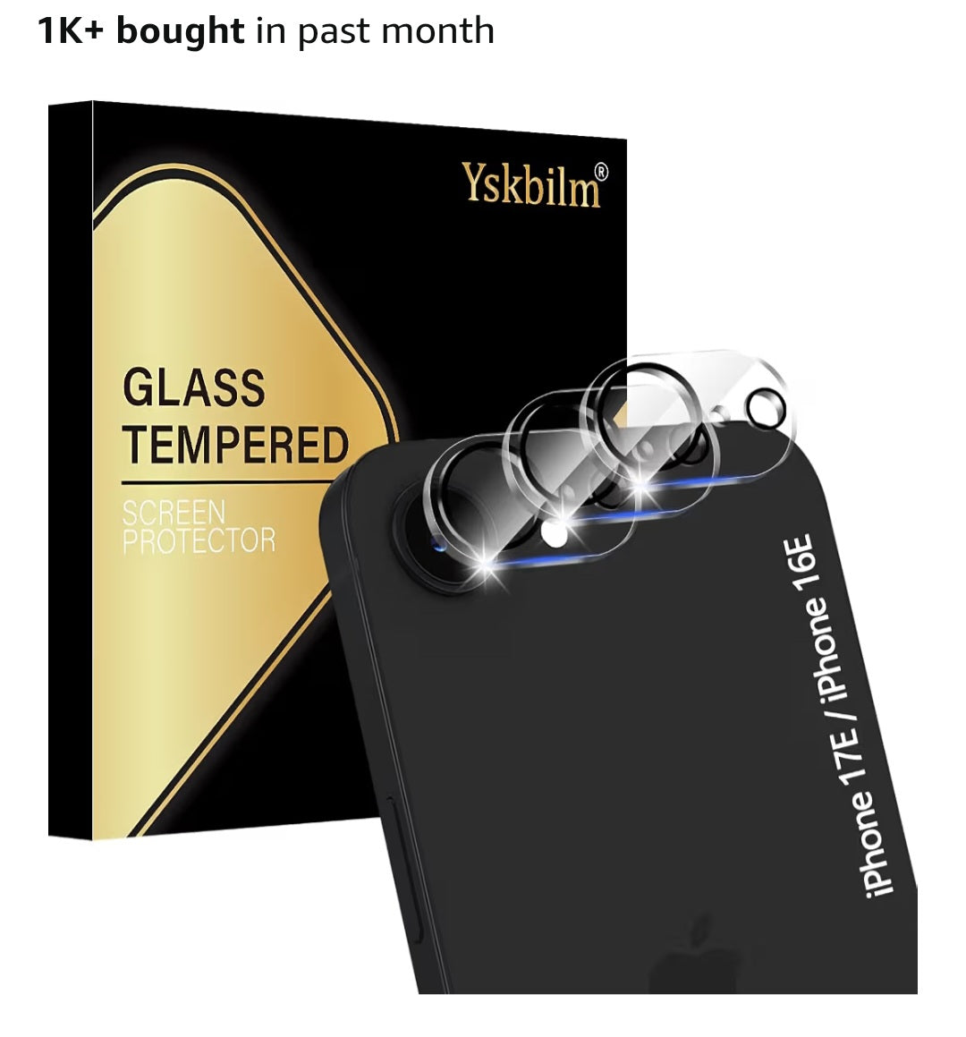 3 Pack) Camera Lens Protector for iPhone 17e / iPhone 16e, Anti Scratch, Bubble Free,Tempered Glass Screen Protecto