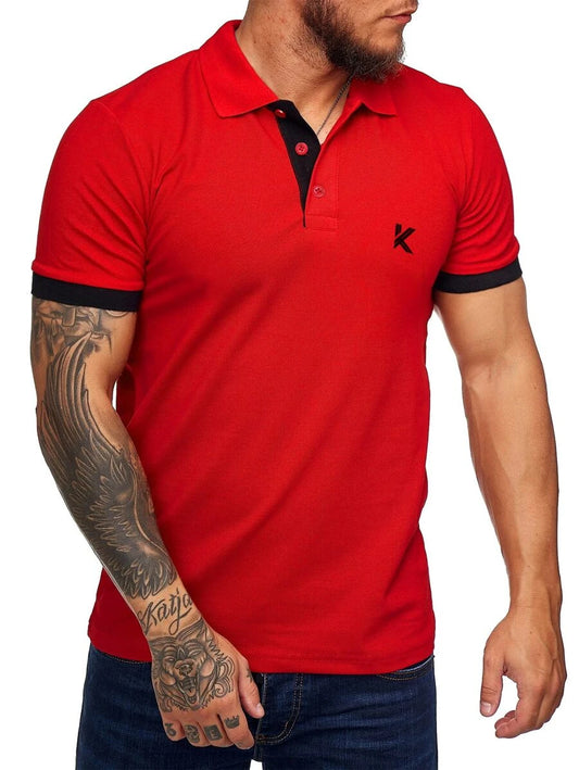 Men Letter Graphic Contrast Trim Polo Shirt - (P)