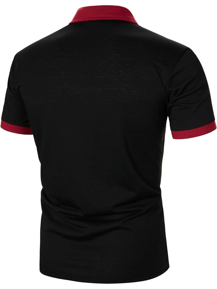 Men Color Block Polo Shirt (v)