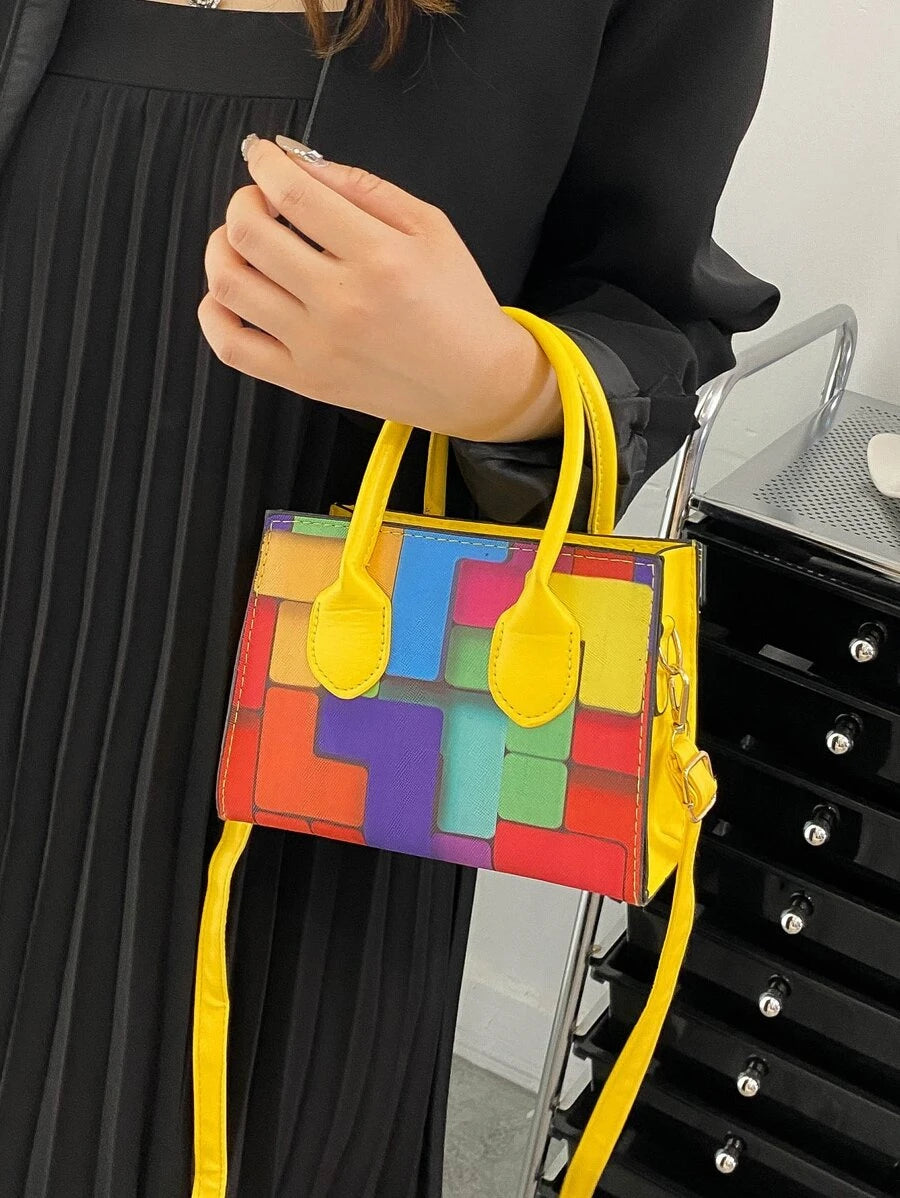 Mini Colorblock Square Bag