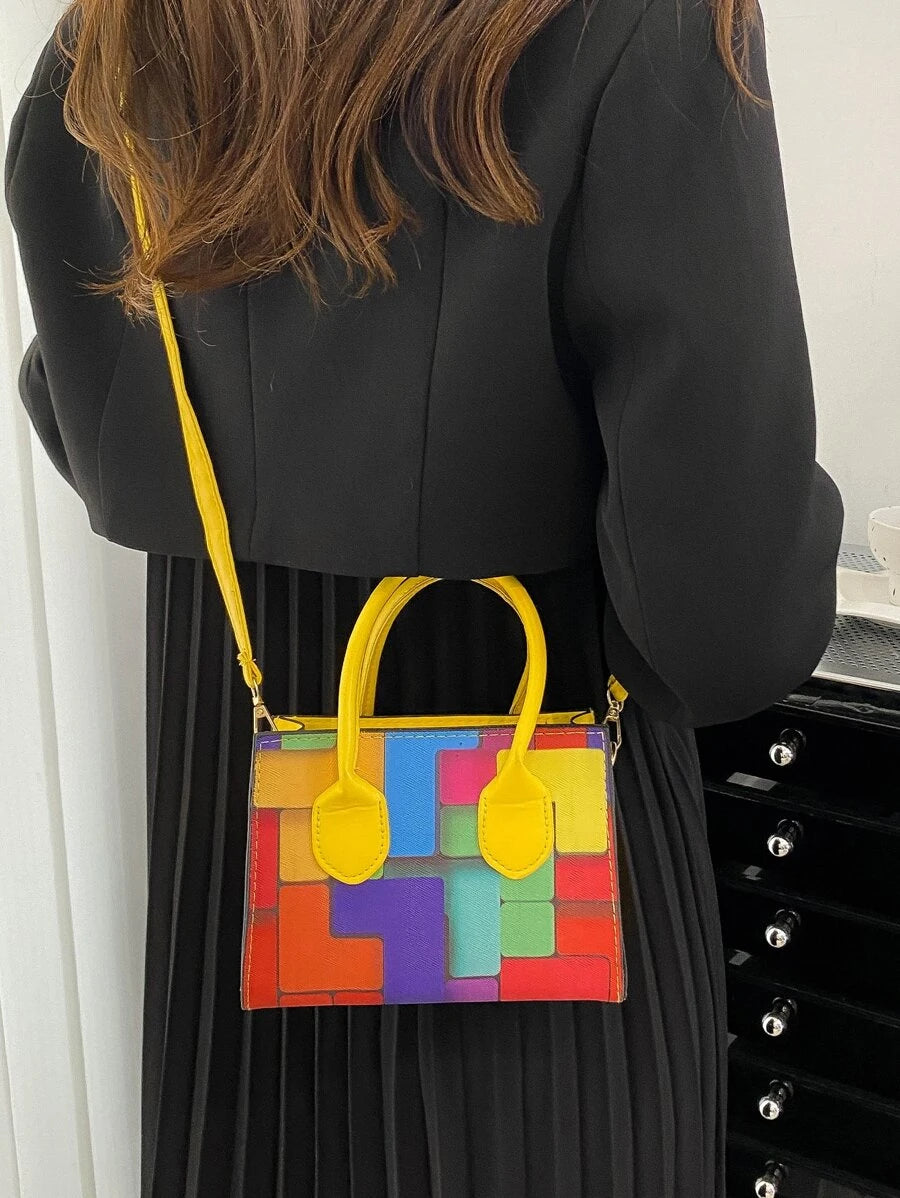 Mini Colorblock Square Bag