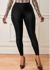 High Waist Faux Leather Skinny Pants (A) - SALE BZ40 - In Stock items only