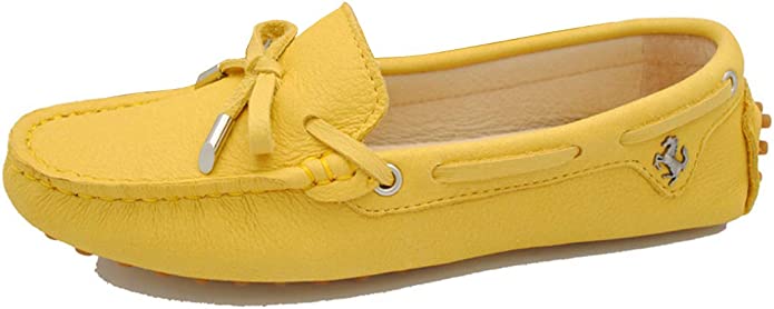 TDA Womens Slip-On Knot Rubber Sole Leather