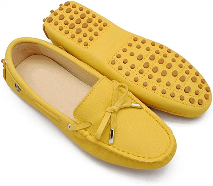 TDA Womens Slip-On Knot Rubber Sole Leather