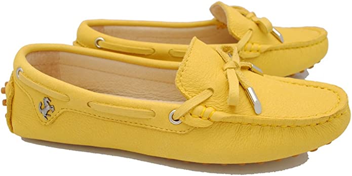 TDA Womens Slip-On Knot Rubber Sole Leather